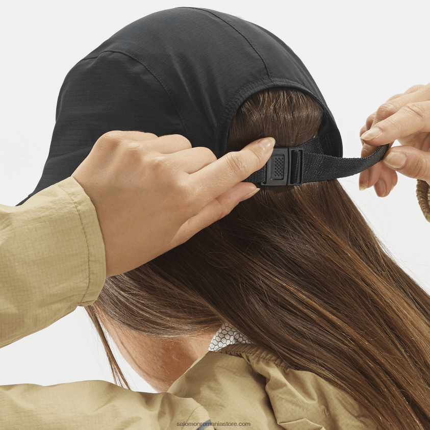 Salomon negru adânc șapcă bărbați - bonatti waterproof five panel 6D8X2J445