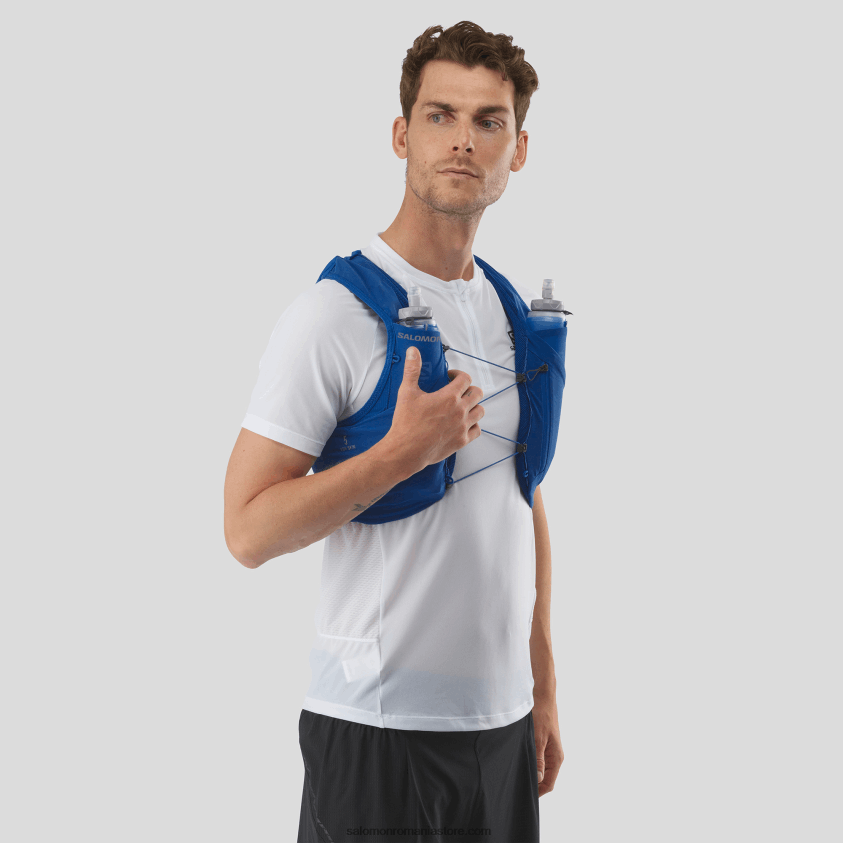 Salomon albastru nautic/abanos/alb vestă de alergare bărbați cu baloane incluse - adv skin 5 6D8X2J318