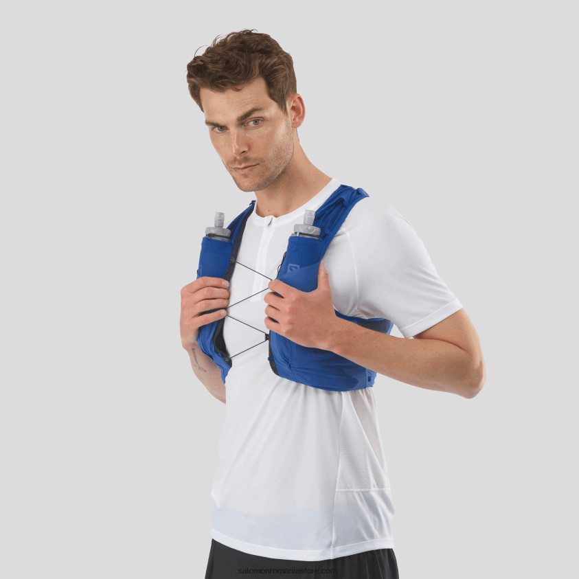 Salomon albastru nautic/abanos/dispoziție indigo vestă de alergare pentru bărbați cu baloane incluse - sense pro 10 6D8X2J343