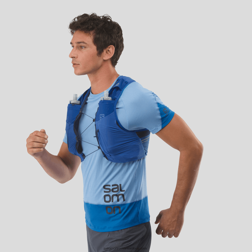 Salomon albastru nautic/abanos/dispoziție indigo vestă de alergare pentru bărbați cu baloane incluse - sense pro 5 6D8X2J337