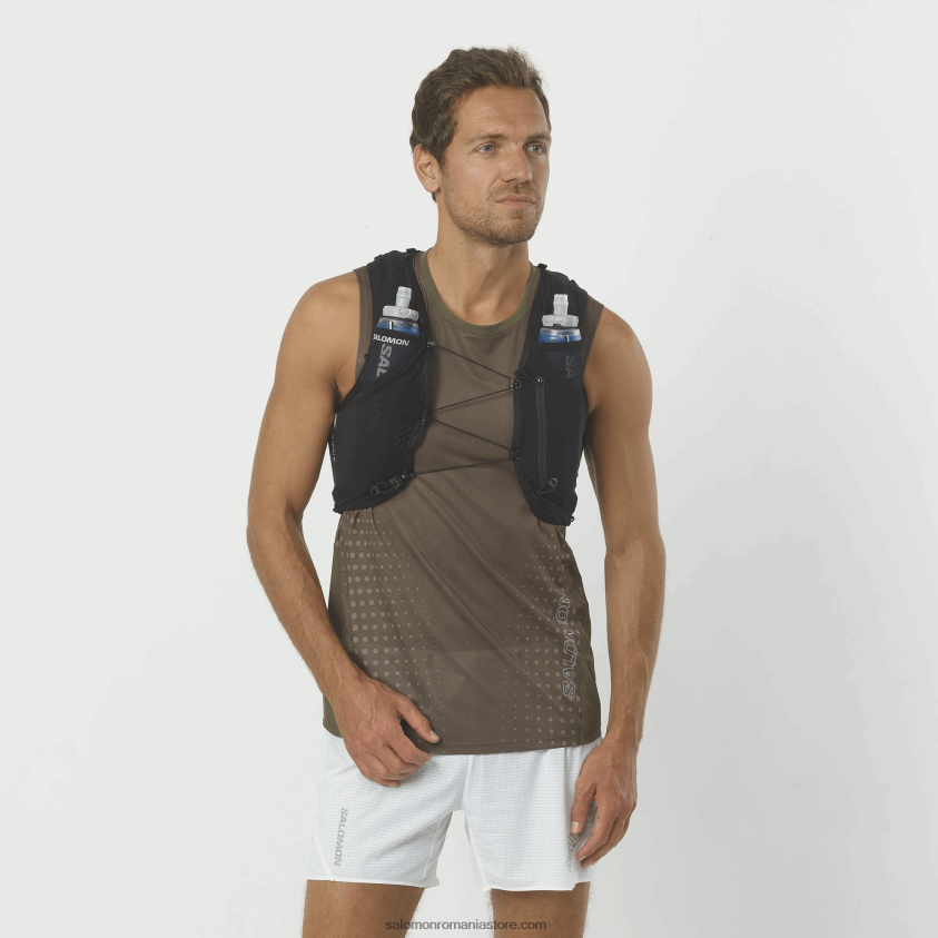 Salomon negru/abanos vestă de alergare bărbați cu baloane incluse - adv skin 5 6D8X2J317