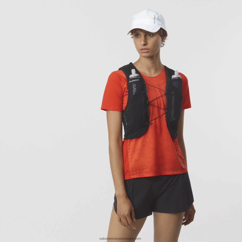 Salomon negru vestă de alergare bărbați cu baloane incluse - piele adv 12 6D8X2J301