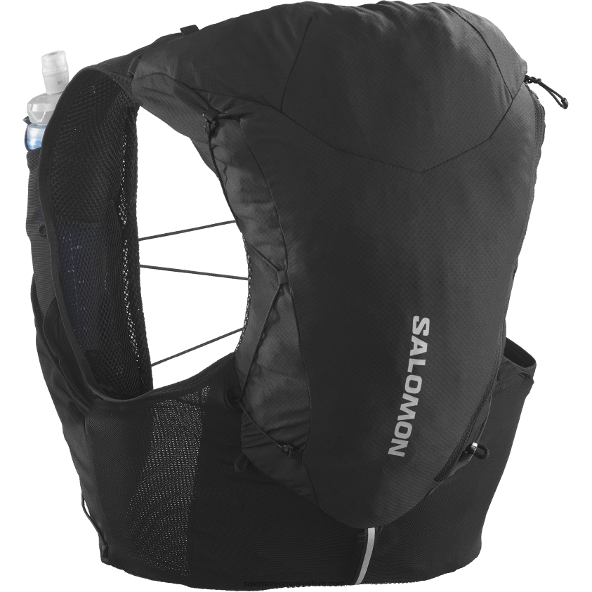 Salomon negru vestă de alergare bărbați cu baloane incluse - piele adv 12 6D8X2J301