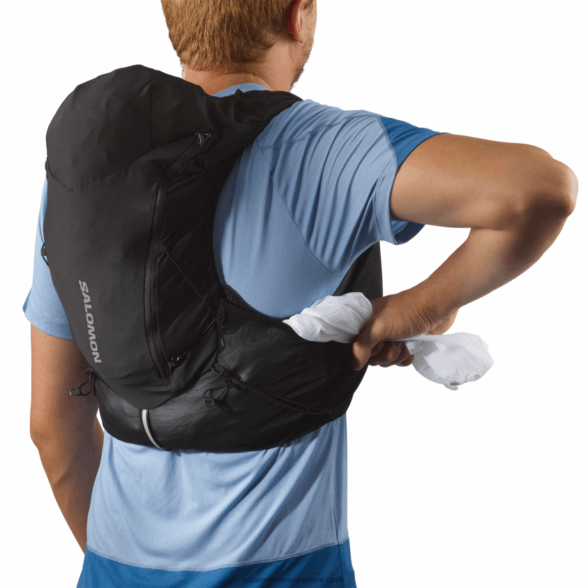 Salomon negru vestă de alergare bărbați cu baloane incluse - piele adv 12 6D8X2J301
