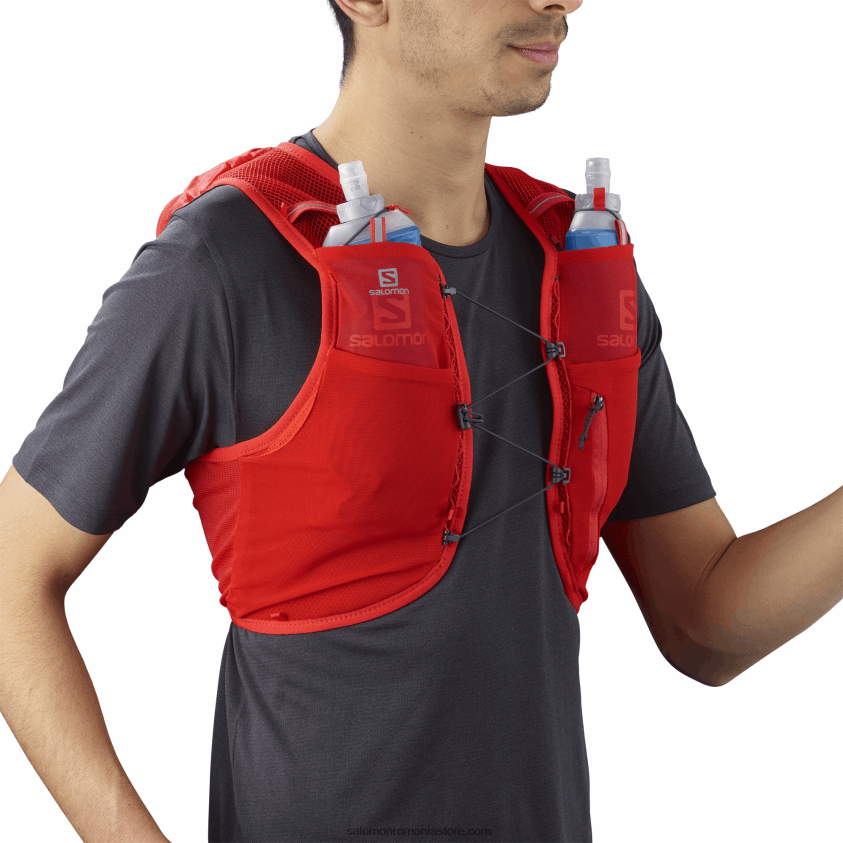 Salomon roșu aprins vestă alergare bărbați - vesta adv hydra 8 6D8X2J357