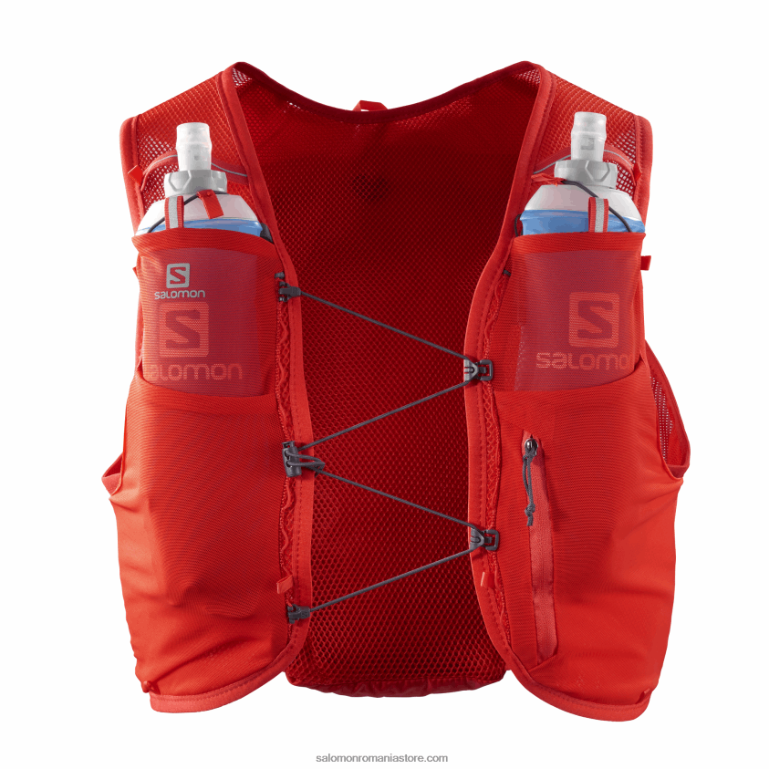 Salomon roșu aprins vestă alergare bărbați - vesta adv hydra 8 6D8X2J357