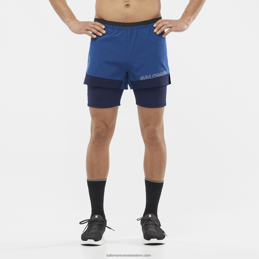 Salomon bujor bleumarin/cer de noapte pantaloni scurți bărbați - cross 2in1 6D8X2J283