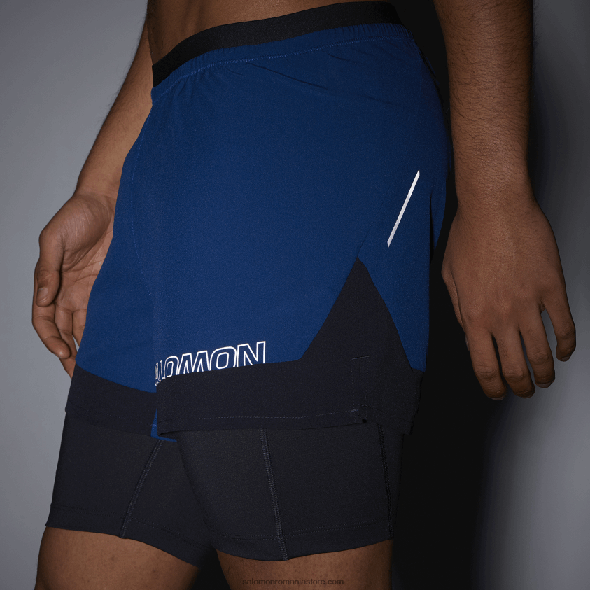 Salomon bujor bleumarin/cer de noapte pantaloni scurți bărbați - cross 2in1 6D8X2J283