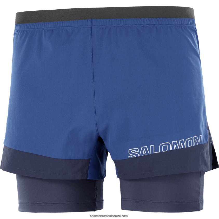 Salomon bujor bleumarin/cer de noapte pantaloni scurți bărbați - cross 2in1 6D8X2J283