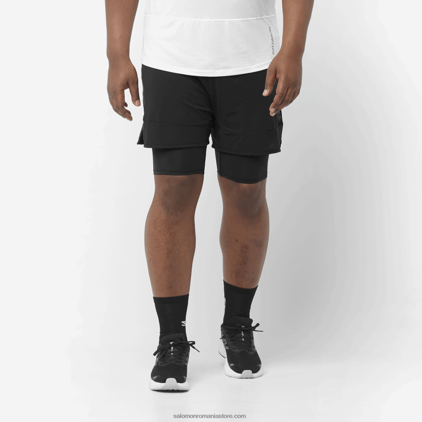 Salomon negru adânc pantaloni scurți pentru bărbați - sense aero 2in1 6D8X2J292