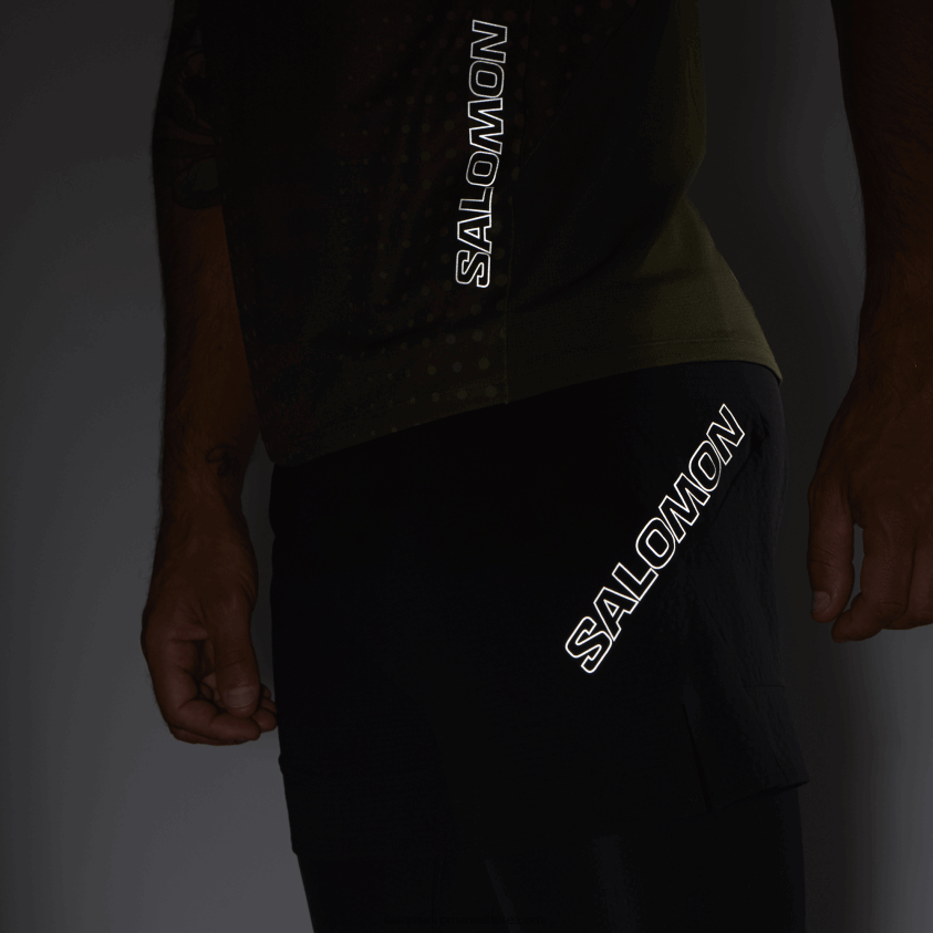 Salomon negru adânc pantaloni scurți pentru bărbați - sense aero 2in1 6D8X2J292