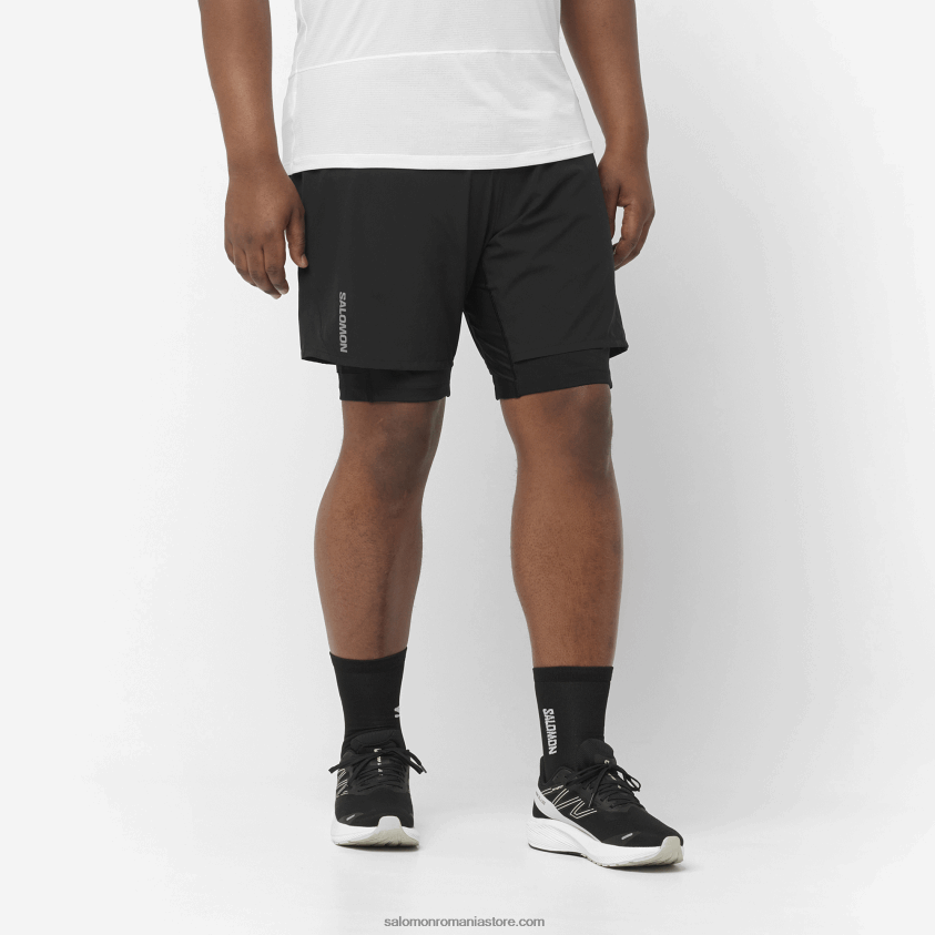 Salomon negru pantaloni scurți pentru bărbați - cross twinskin 6D8X2J300