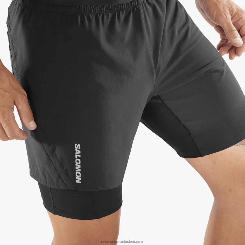 Salomon negru pantaloni scurți pentru bărbați - cross twinskin 6D8X2J300