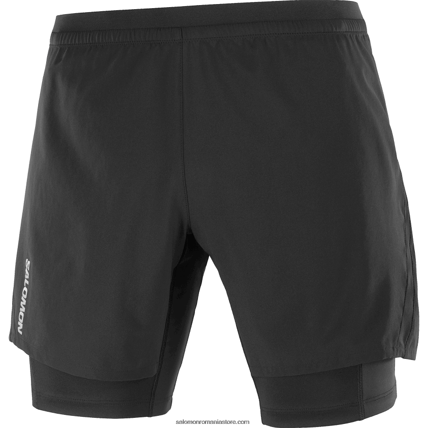 Salomon negru pantaloni scurți pentru bărbați - cross twinskin 6D8X2J300