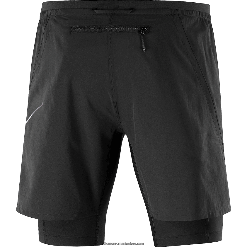 Salomon negru pantaloni scurți pentru bărbați - cross twinskin 6D8X2J300