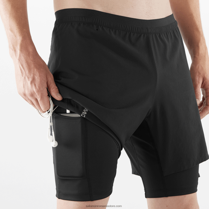 Salomon negru pantaloni scurți pentru bărbați - cross twinskin 6D8X2J300