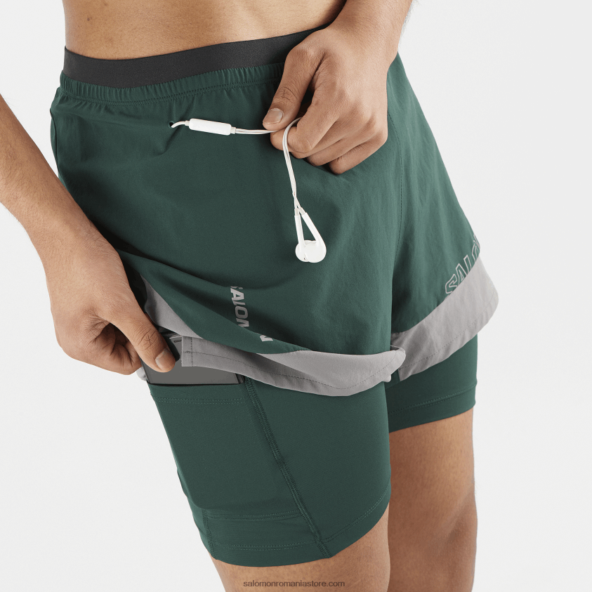 Salomon pin ponderosa/umbra linistita pantaloni scurți bărbați - cross 2in1 6D8X2J282