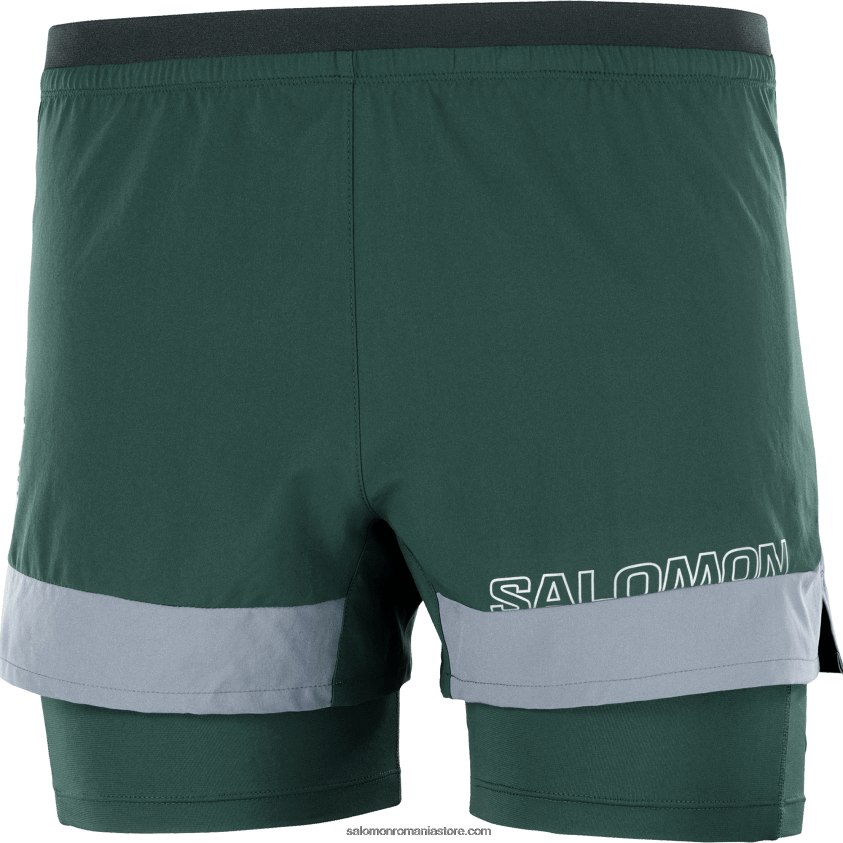 Salomon pin ponderosa/umbra linistita pantaloni scurți bărbați - cross 2in1 6D8X2J282
