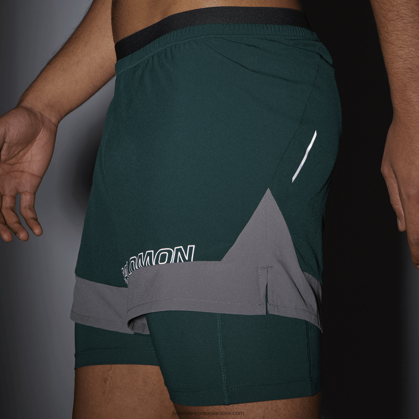 Salomon pin ponderosa/umbra linistita pantaloni scurți bărbați - cross 2in1 6D8X2J282