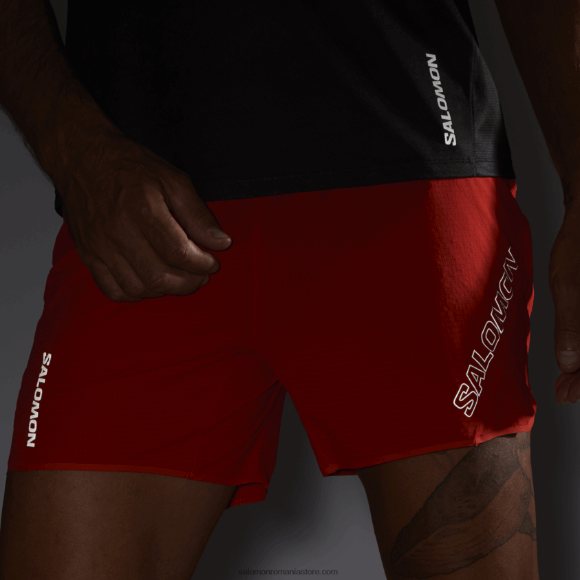 Salomon roșu aprins pantaloni scurți pentru bărbați - sense aero 5 6D8X2J291