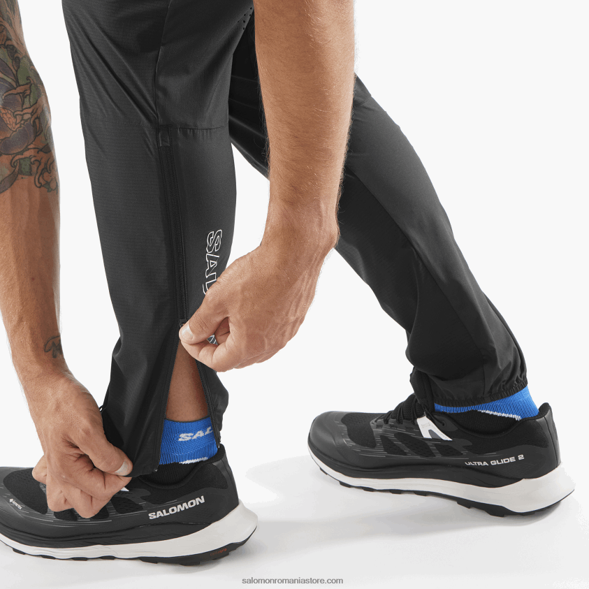 Salomon negru adânc pantaloni barbati - bonatti trail 6D8X2J251