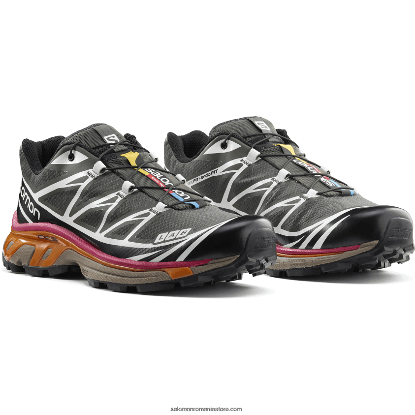 Salomon beluga/negru/portocaliu russet pantofi sport pentru bărbați - xt-6 recut 6D8X2J66