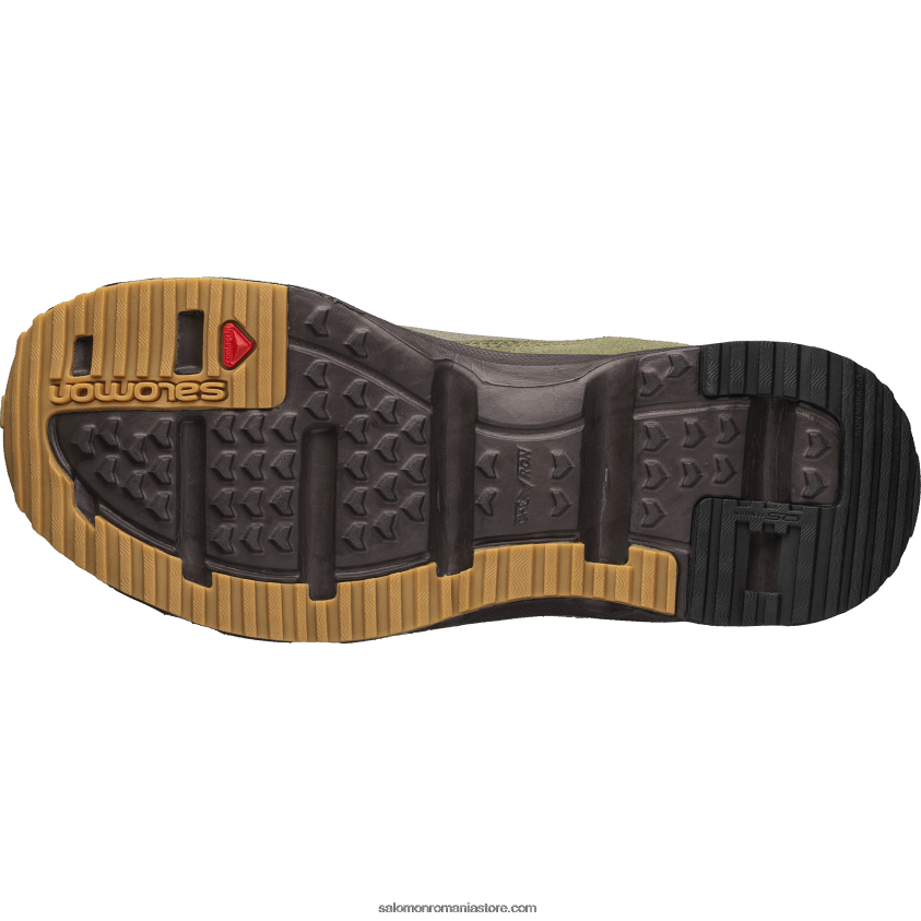 Salomon gri mușchi/verde lichen profund/cafea neagră pantofi sport pentru bărbați - rx snug for pas normal studios 6D8X2J184