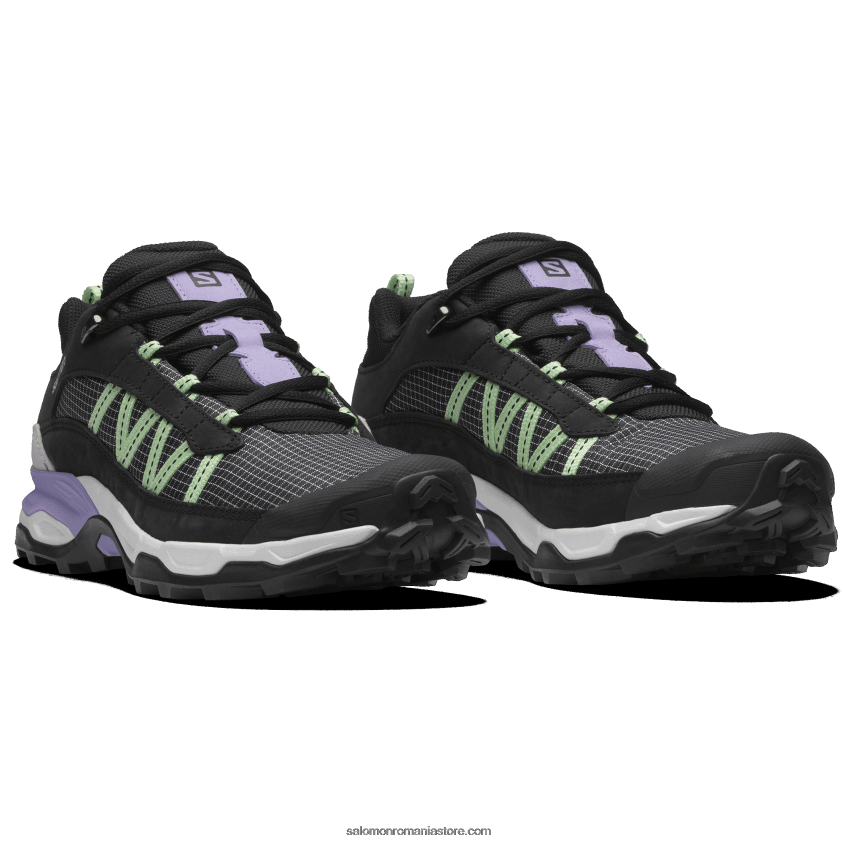 Salomon negru/alb/verde patinat pantofi sport pentru bărbați - shelter low piele 6D8X2J172