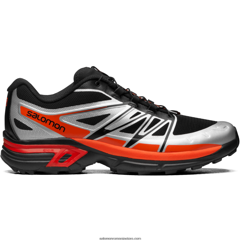 Salomon negru/argintiu/portocaliu vibrant pantofi sport pentru bărbați - xt-wings 2 6D8X2J185