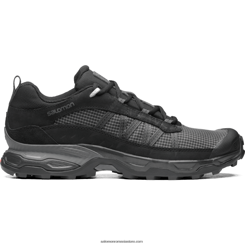 Salomon negru/magnet pantofi sport pentru bărbați - shelter low piele 6D8X2J171