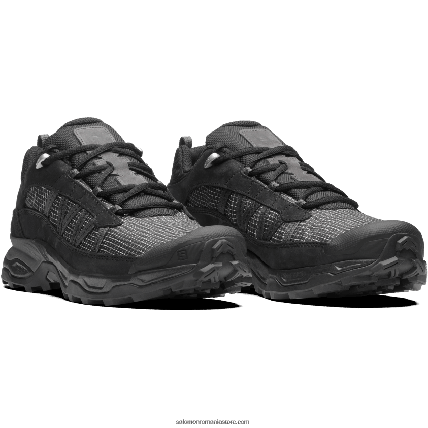 Salomon negru/magnet pantofi sport pentru bărbați - shelter low piele 6D8X2J171
