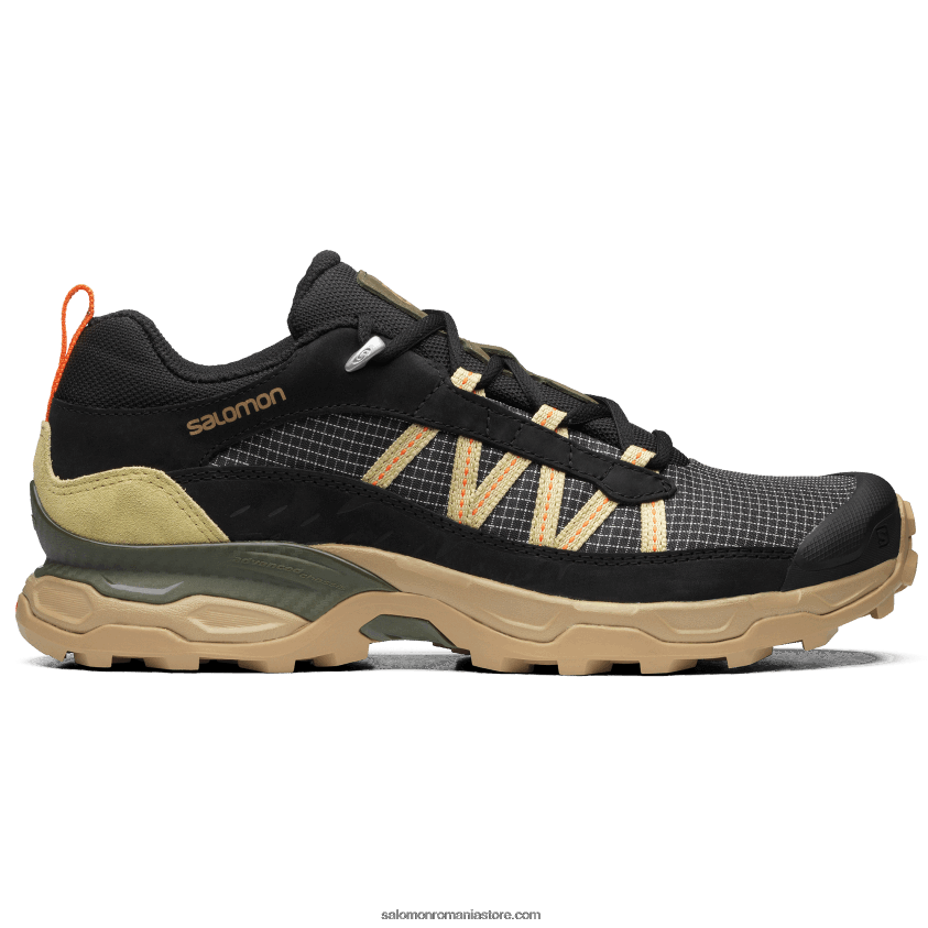 Salomon negru/varec/verde praz pantofi sport pentru bărbați - shelter low piele 6D8X2J170