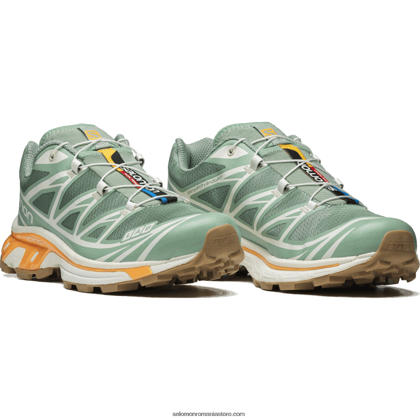 Salomon verde granit/acvifer/portocaliu aprins pantofi sport pentru bărbați - xt-6 6D8X2J75