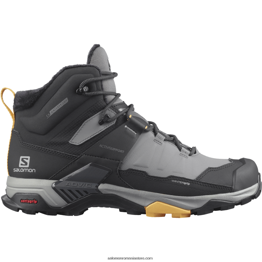 Salomon nuanta linistita/negru/cais cald cizme de iarna barbati - x ultra 4 mid winter thinsulate clima waterproof 6D8X2J1080
