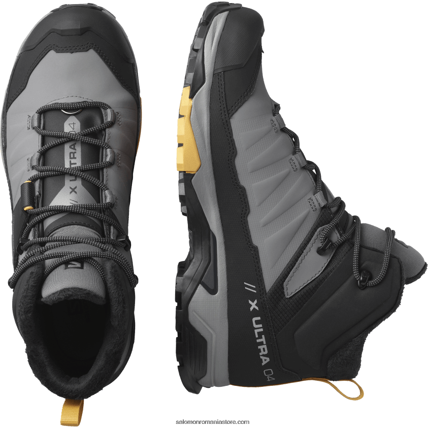 Salomon nuanta linistita/negru/cais cald cizme de iarna barbati - x ultra 4 mid winter thinsulate clima waterproof 6D8X2J1080