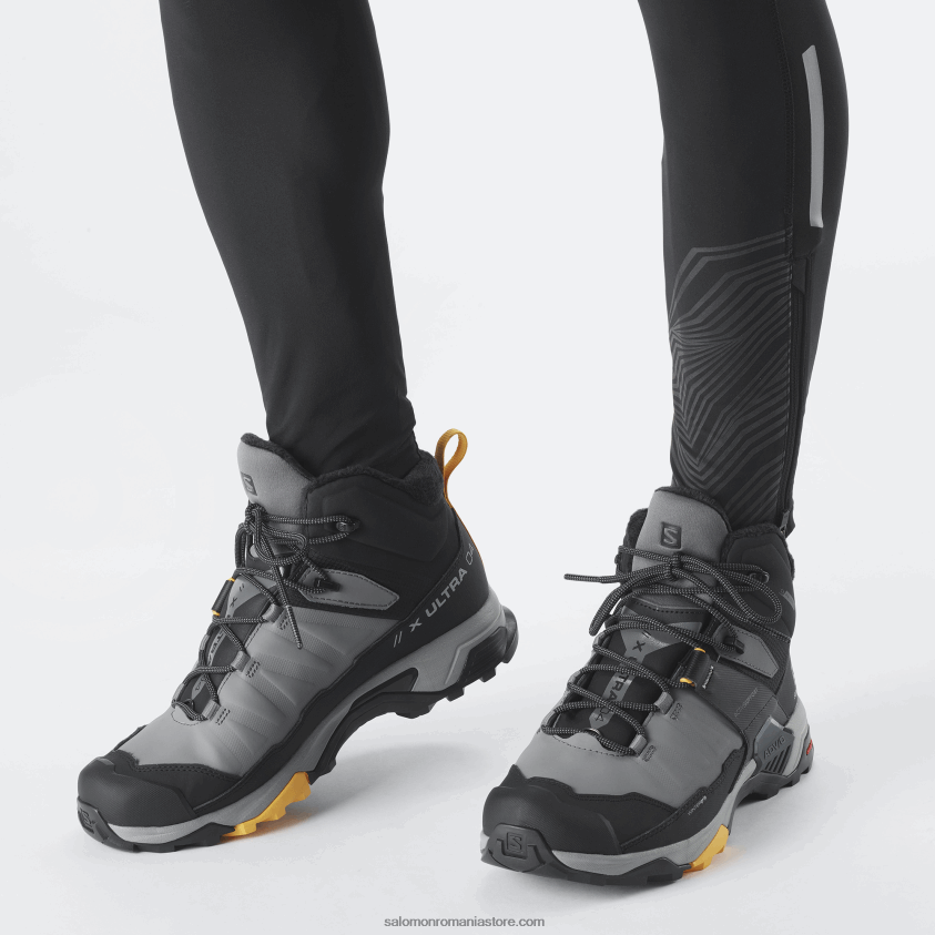 Salomon nuanta linistita/negru/cais cald cizme de iarna barbati - x ultra 4 mid winter thinsulate clima waterproof 6D8X2J1080
