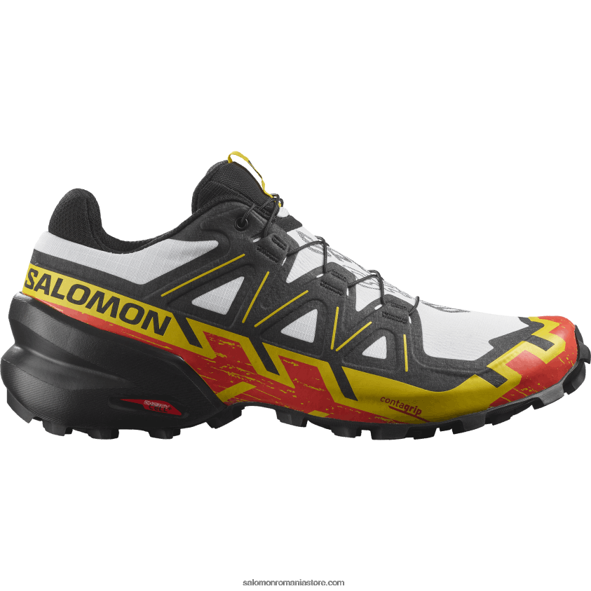 Salomon alb/negru/galben imperiu pantofi de alergare pentru bărbați - speedcross 6 6D8X2J1451
