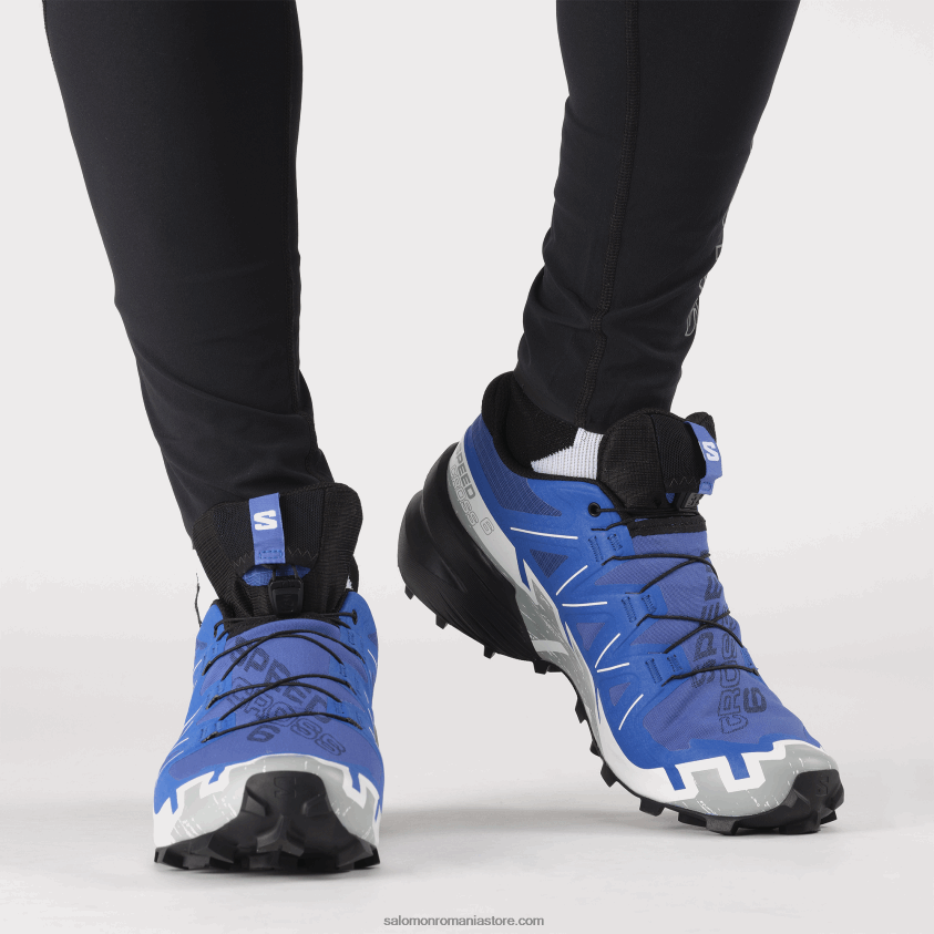 Salomon albastru nautic/negru/alb pantofi de alergare pentru bărbați - speedcross 6 gore-tex 6D8X2J1467