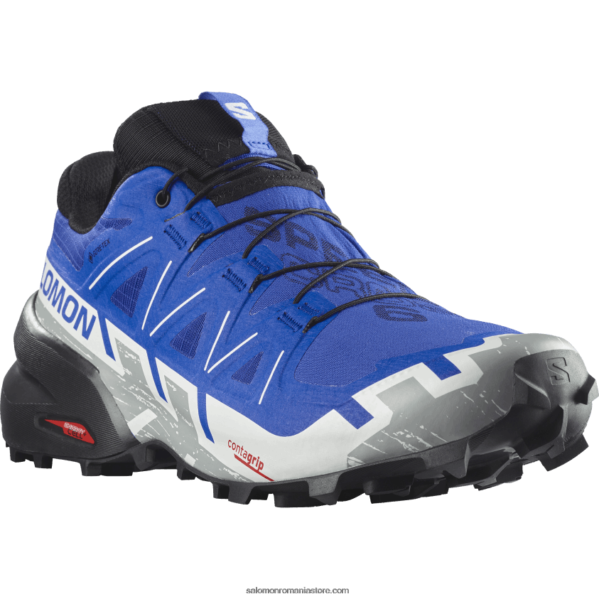 Salomon albastru nautic/negru/alb pantofi de alergare pentru bărbați - speedcross 6 gore-tex 6D8X2J1467