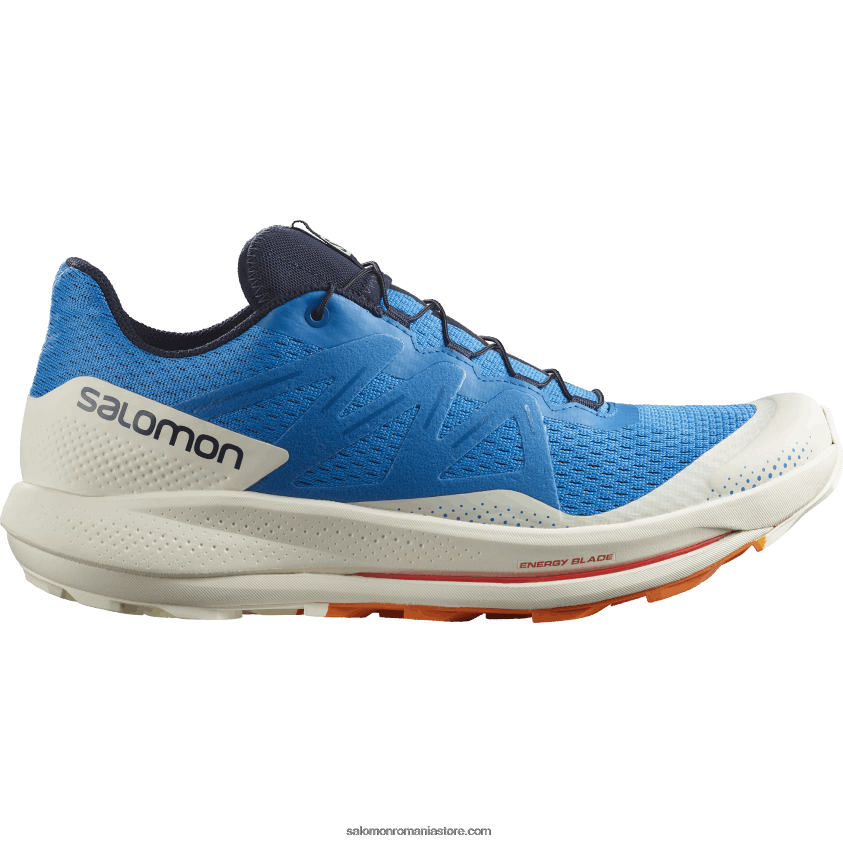 Salomon bunting indigo/gheata de vanilie/portocal vibrant pantofi de alergare pentru bărbați – pulsar trail 6D8X2J1458