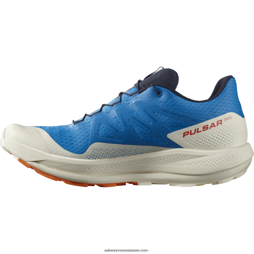 Salomon bunting indigo/gheata de vanilie/portocal vibrant pantofi de alergare pentru bărbați – pulsar trail 6D8X2J1458