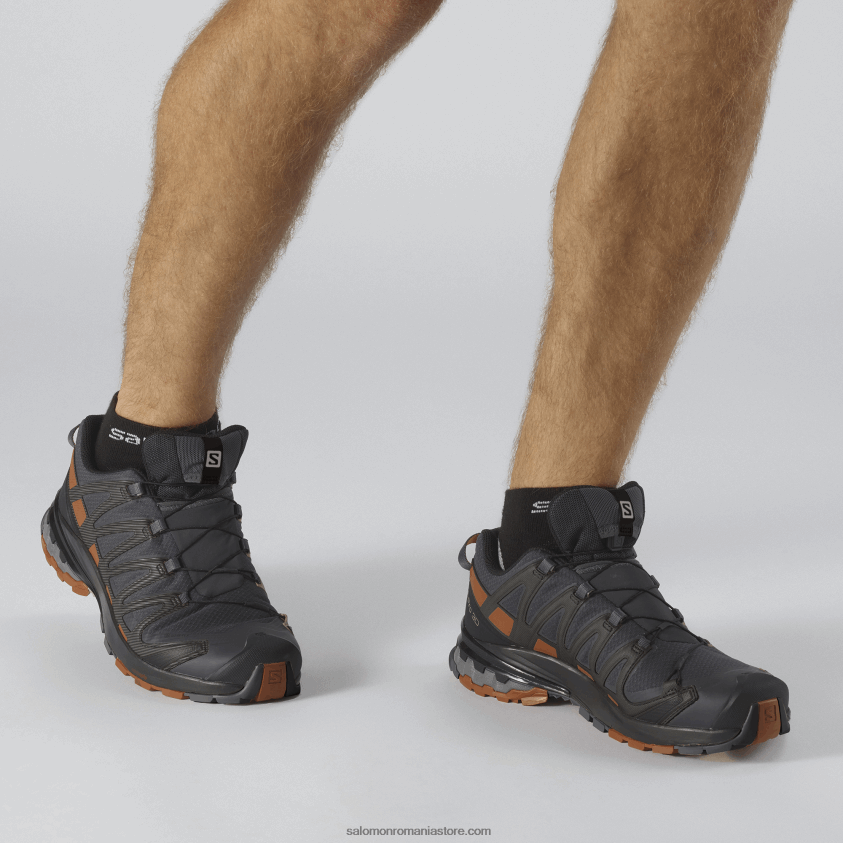 Salomon cafenea abanos/caramel/negru pantofi de alergare pentru bărbați - xa pro 3d v8 gore-tex 6D8X2J1481