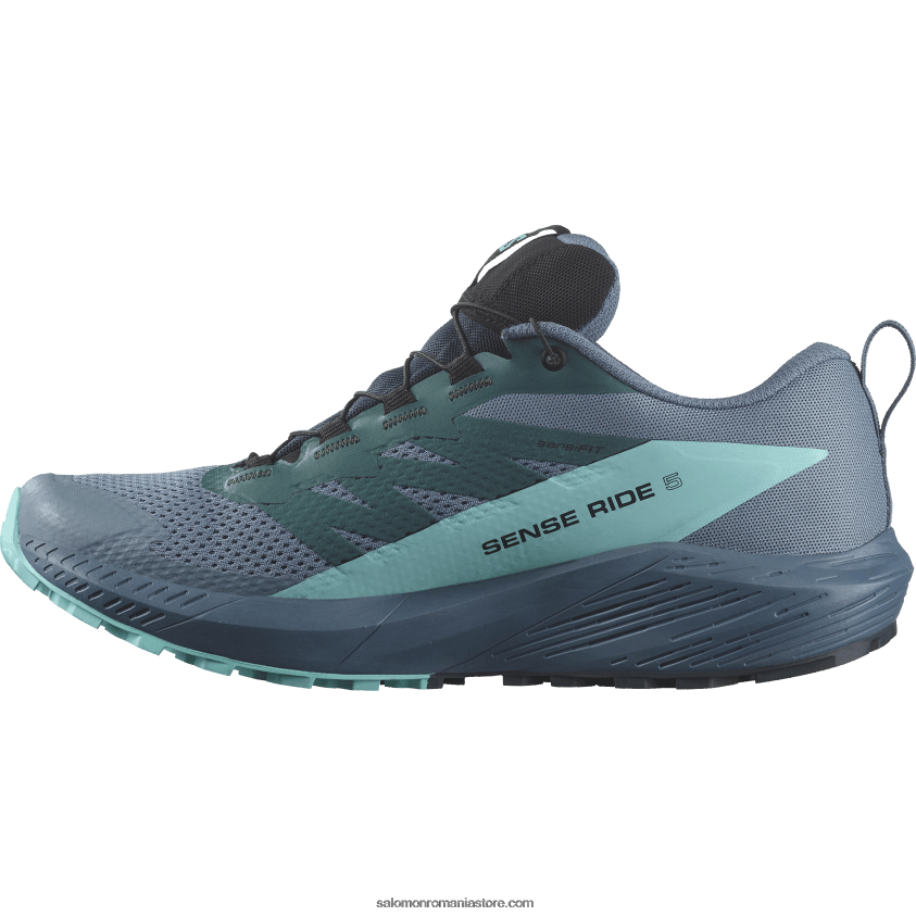 Salomon carbon/blue stralucire/china blue pantofi de alergare pentru bărbați - sense ride 5 gore-tex 6D8X2J1445
