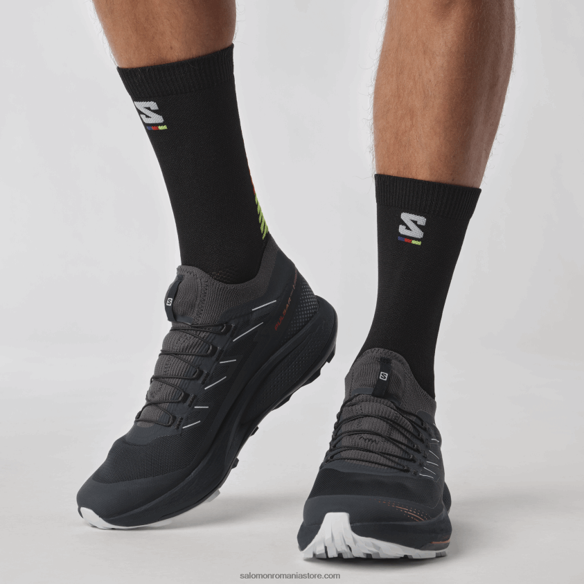 Salomon carbon/roș aprins/gheață arctică pantofi de alergare pentru bărbați - pulsar trail pro 2 6D8X2J1436