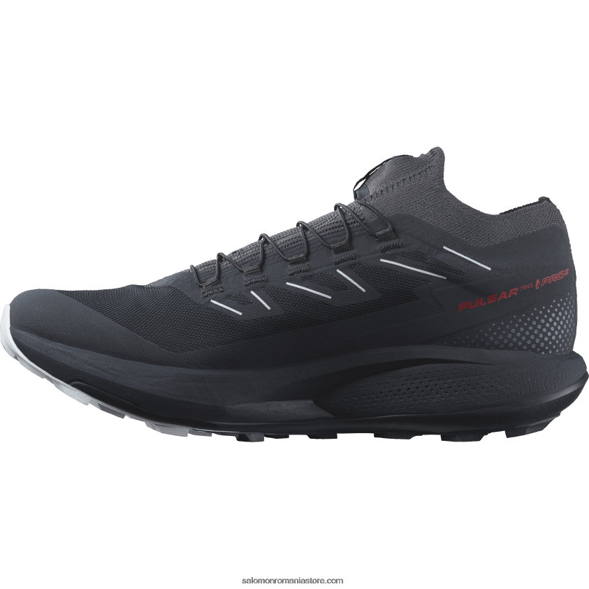 Salomon carbon/roș aprins/gheață arctică pantofi de alergare pentru bărbați - pulsar trail pro 2 6D8X2J1436