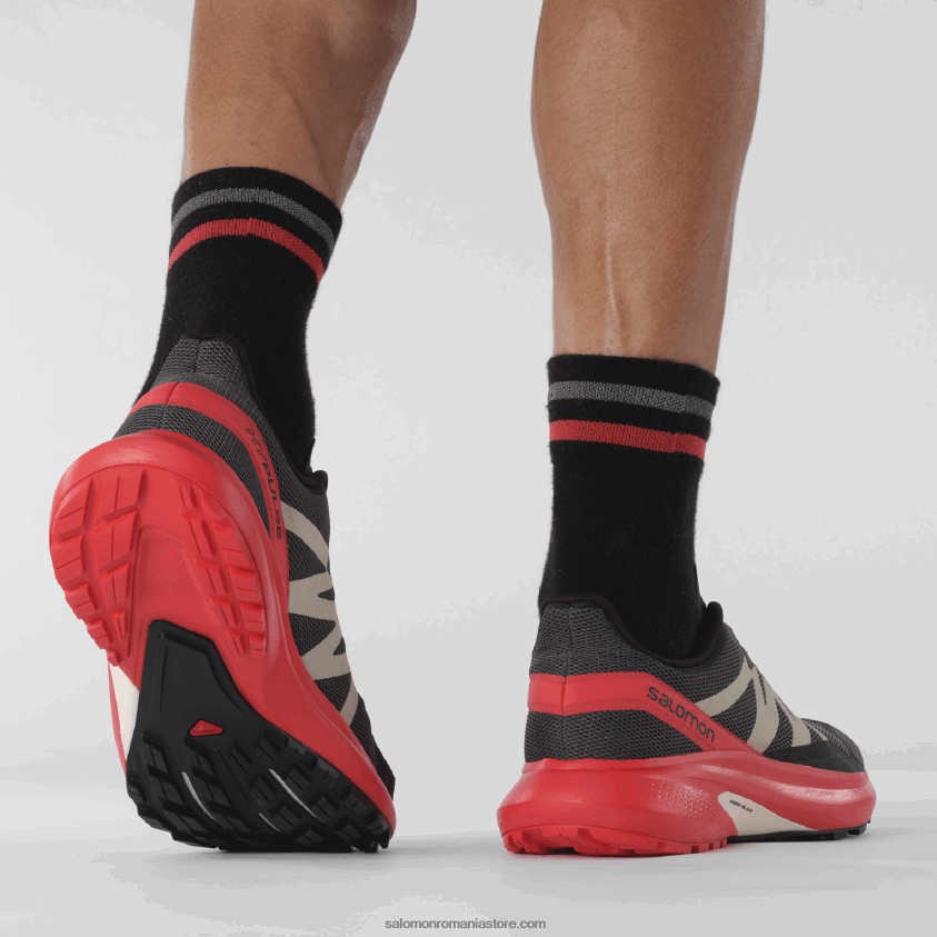 Salomon magnet/rosu mac/negru pantofi de alergare pentru bărbați - hypulse 6D8X2J1484