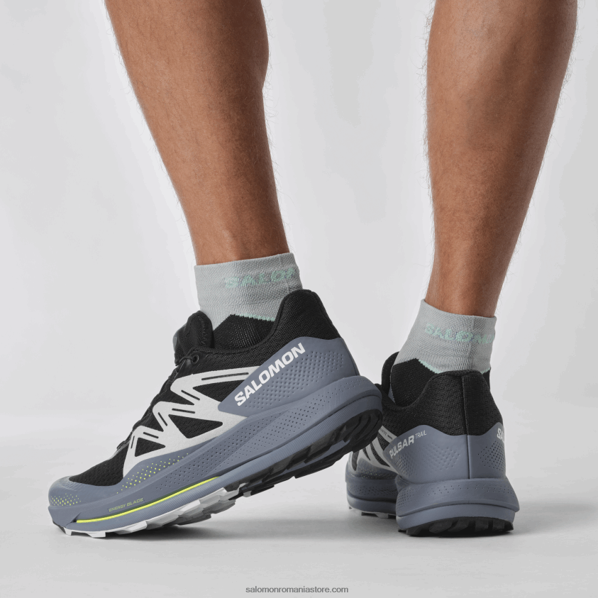 Salomon negru/albastru china/gheata arctica pantofi de alergare pentru bărbați – pulsar trail 6D8X2J1459