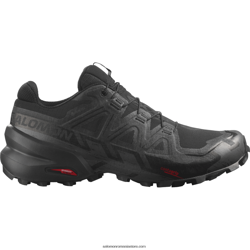 Salomon negru/fantomă pantofi de alergare pentru bărbați - speedcross 6 gore-tex 6D8X2J1465