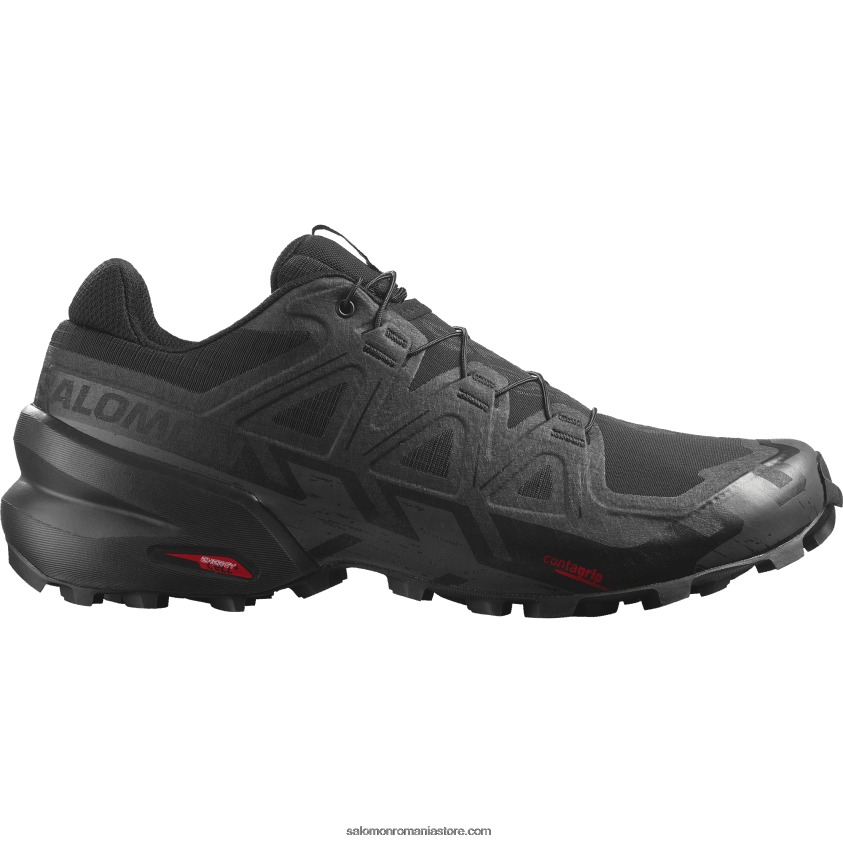 Salomon negru/fantomă pantofi de trail pentru bărbați - speedcross 6 lățime 6D8X2J1471