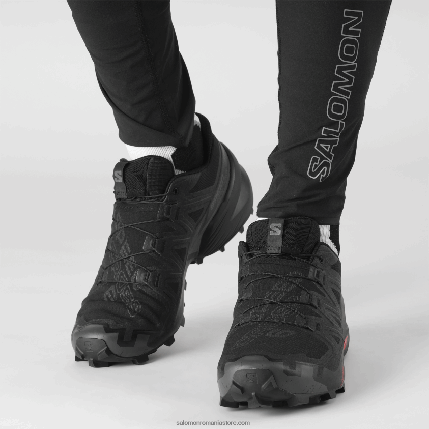 Salomon negru/fantomă pantofi de trail pentru bărbați - speedcross 6 lățime 6D8X2J1471